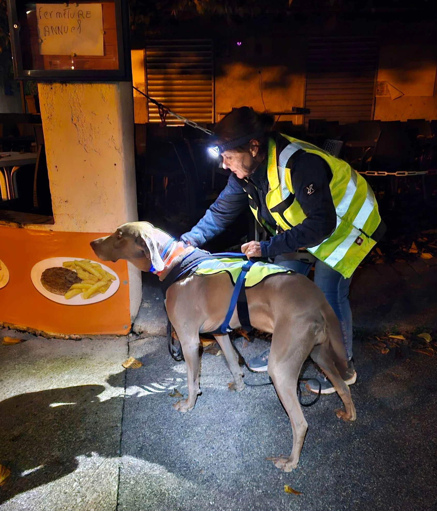 A student and her dog smelling a scent